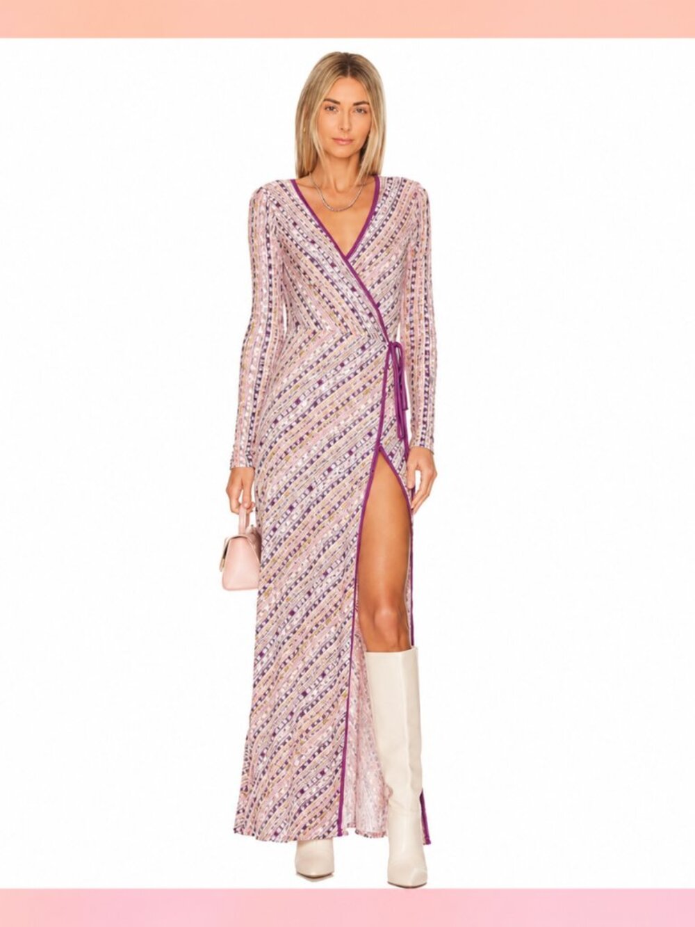 Free People Patterned Wrap Maxi Dress